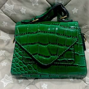 SHEIN green animal print handbag